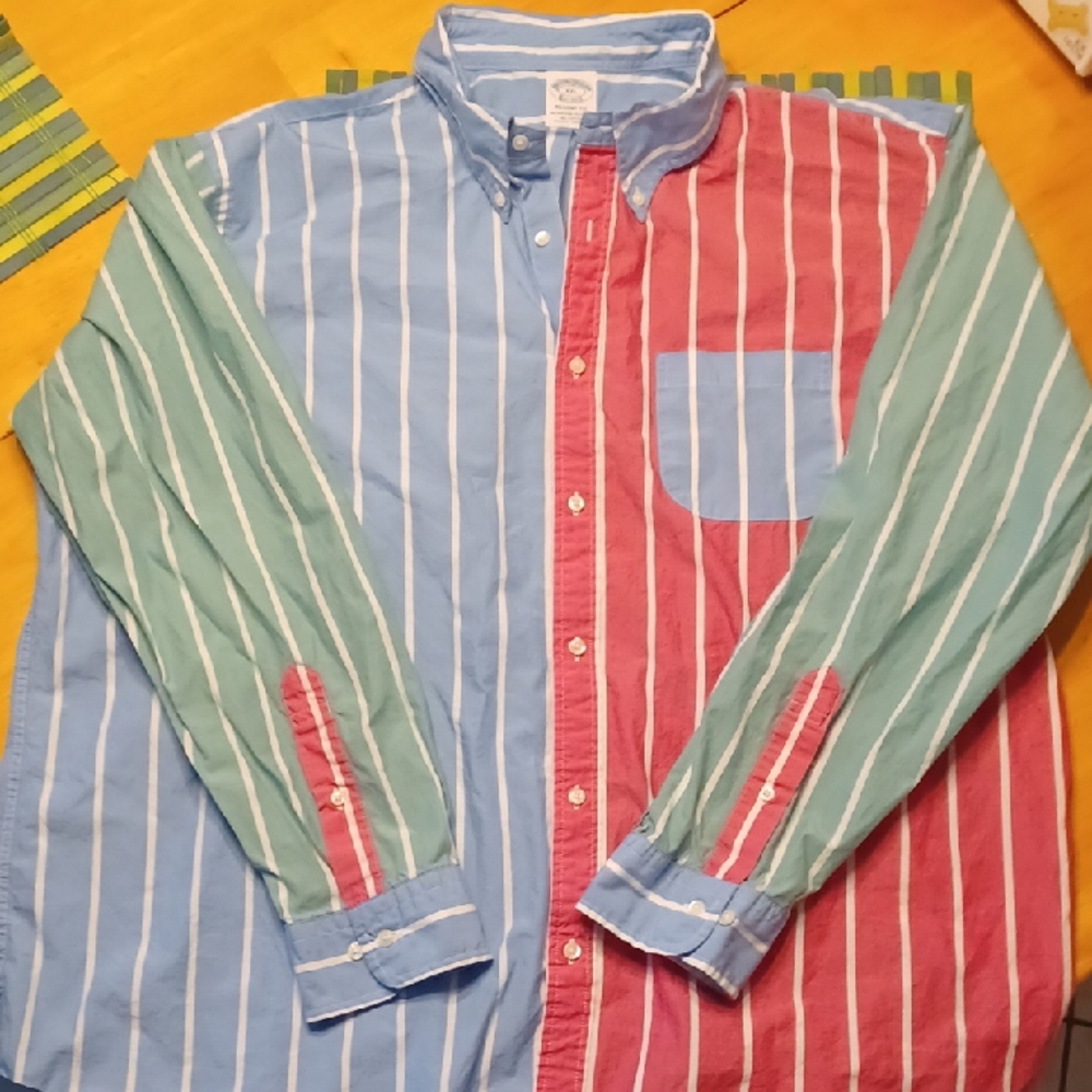 Brooks Brothers Regent Fit Multicolor Striped Button Down Shirt XXL